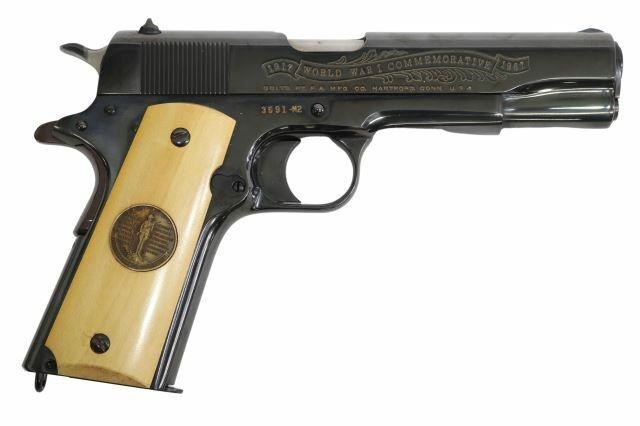 Appraisal: Colt Model World War Meuse-Argonne Commemorative pistol caliber barrel wood