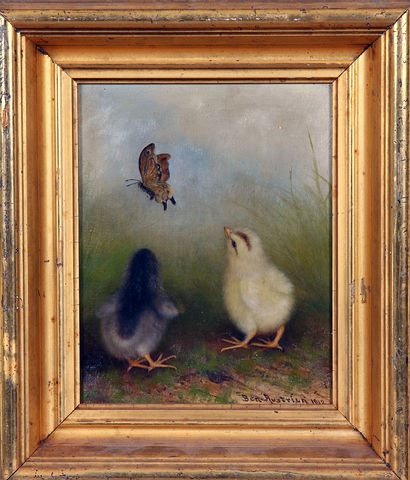 Appraisal: Chicks oil on canvas x SLL Reading Public Museum and