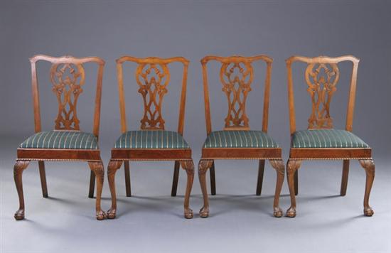 Appraisal: SET FOUR GEORGE III STYLE DINING CHAIRS late th early