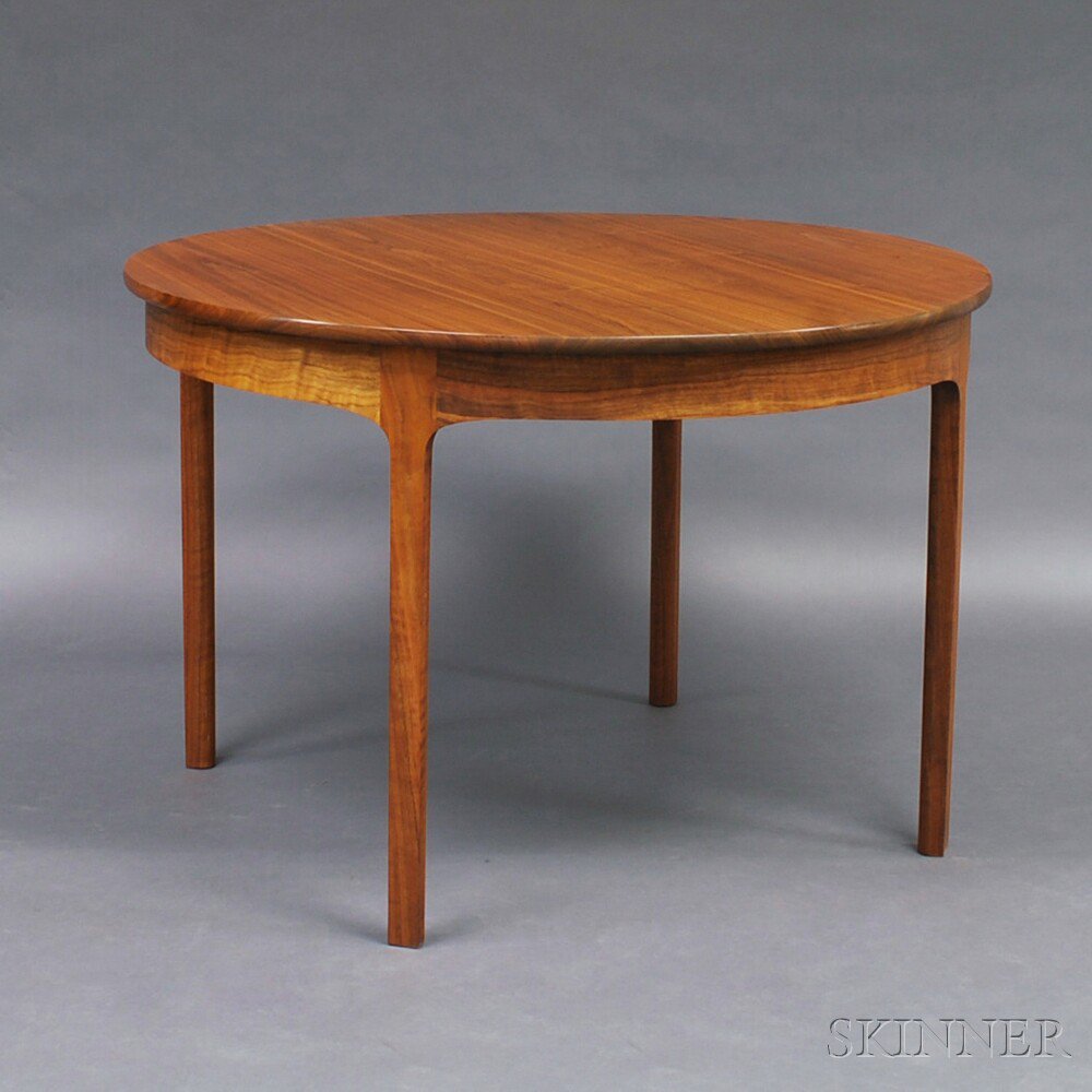 Appraisal: Margonelli Furniture Teak Circular Modern Dining Table Edgecomb Maine the