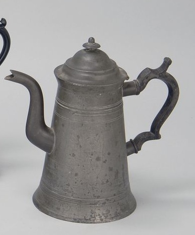 Appraisal: ANTIQUE PEWTER COFFEEPOT BY G RICHARDSON Boston Circa - In