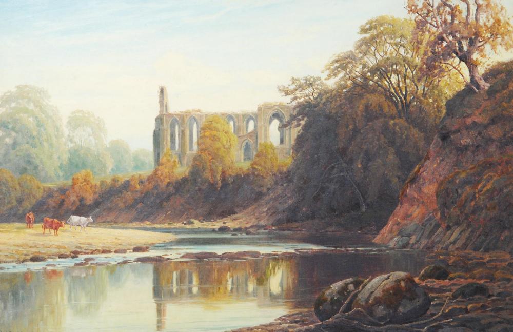 Appraisal: JAMES L ADAMS fl - Bolton Abbey from the North