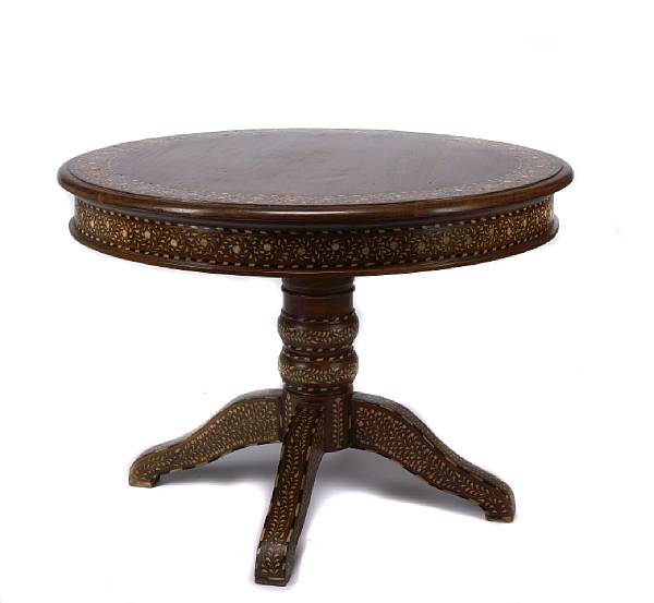 Appraisal: An Anglo Indian center table height in diameter in