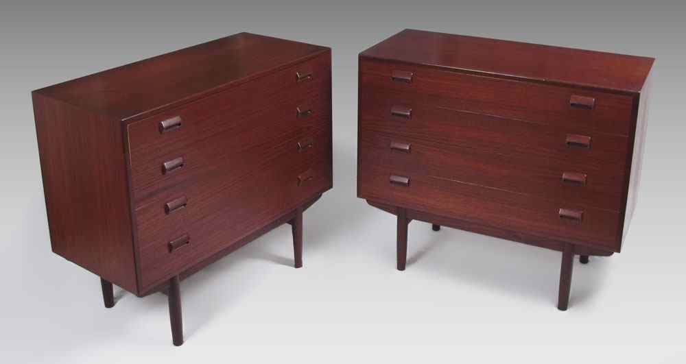 Appraisal: PAIR BORGE MORGENSEN FALSTER DANISH MODERN CHESTS Matching pair of