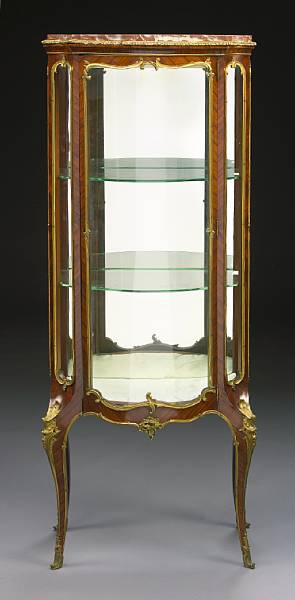 Appraisal: A Louis XV style gilt bronze mounted kingwood vitrine attributed