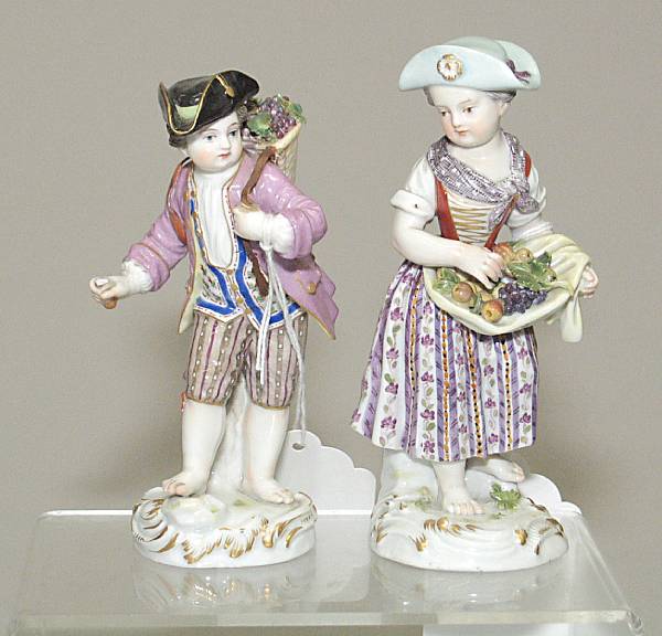 Appraisal: A pair of Meissen porcelain figures of children mid th