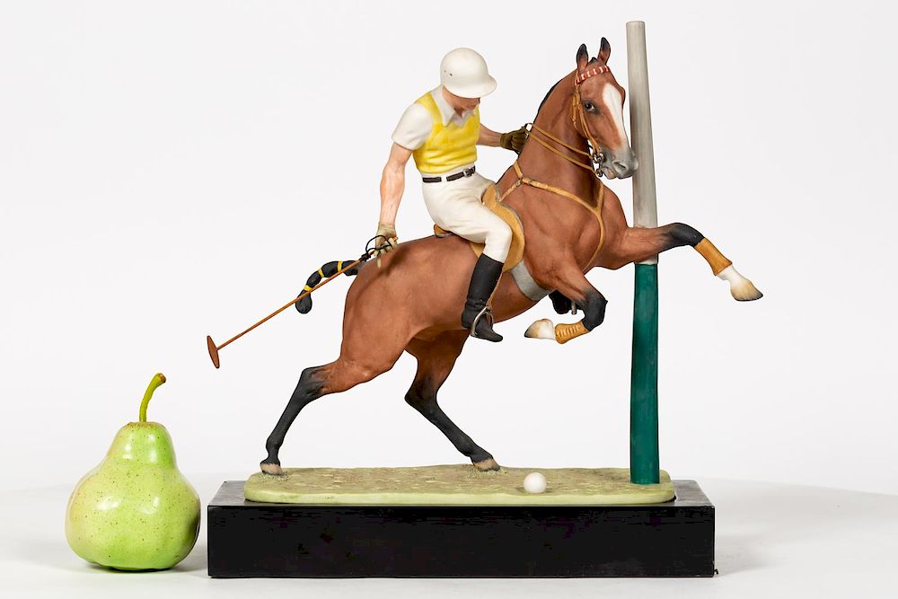 Appraisal: Boehm Porcelain Polo Player Figurine on Base Boehm American founded