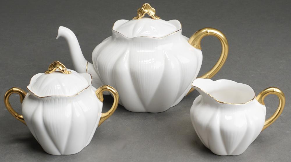 Appraisal: Shelley Gilt Decorated Porcelain Three-Piece Tea Set