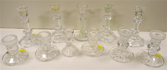 Appraisal: Waterford and other cut colorless glass candlesticks consisting of two