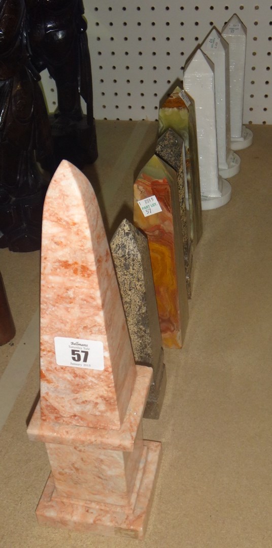 Appraisal: A quantity of assorted obelisks marble glass and others