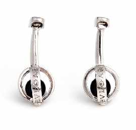 Appraisal: A pair of silver and onyx cufflinks by Bulgari