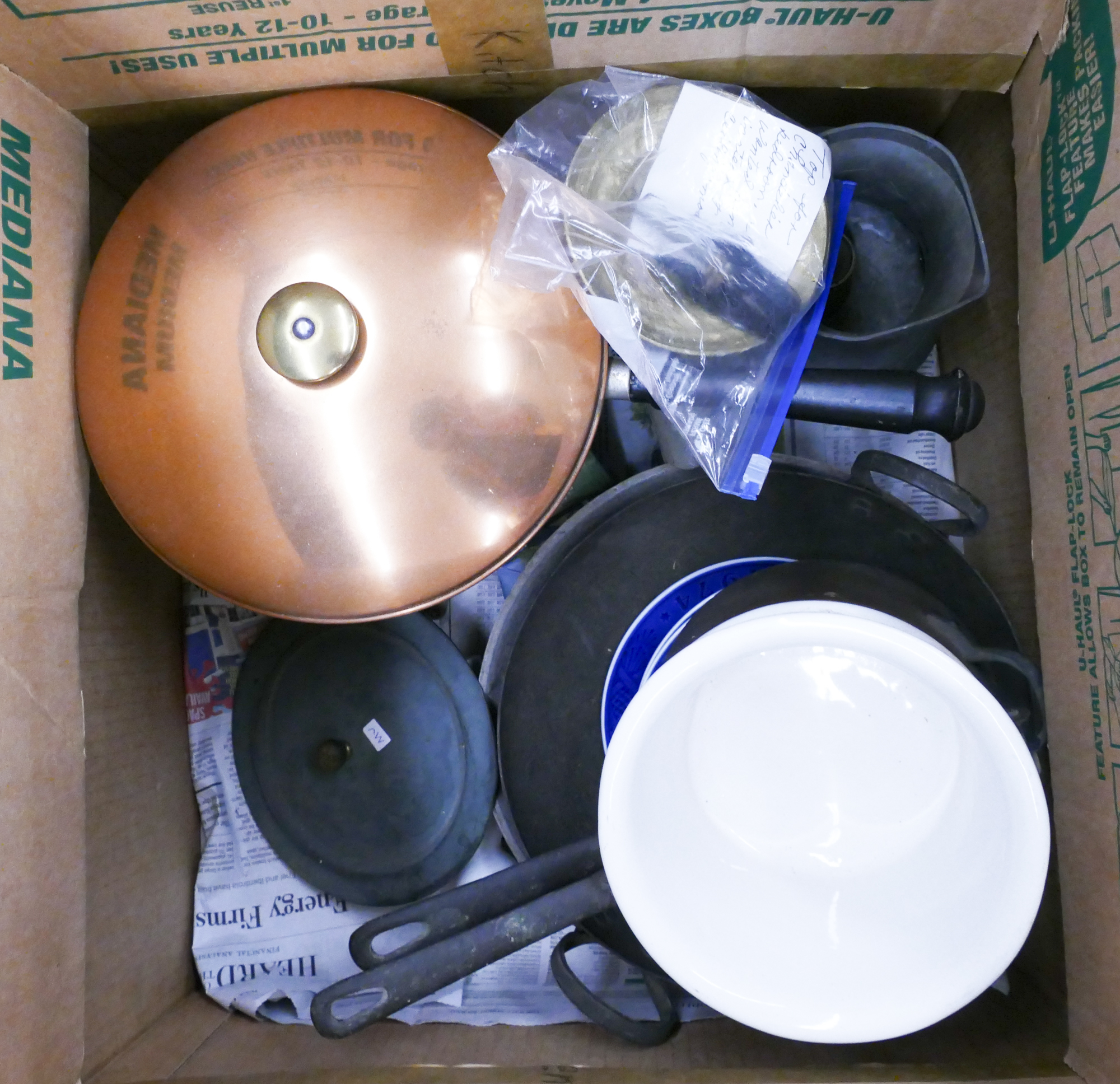 Appraisal: Box Copper Cookware Etc