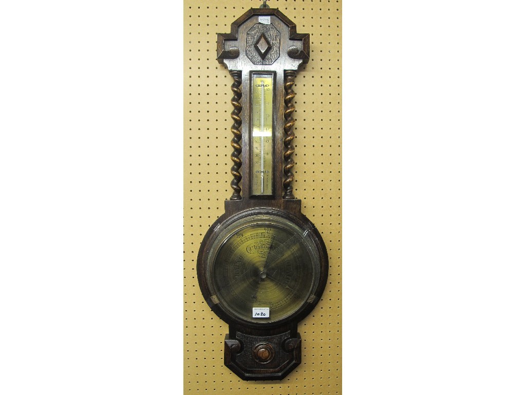 Appraisal: Oak wall barometer