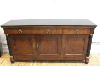 Appraisal: Baker Empire th century the black marble top surmounting three