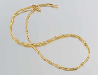 Appraisal: A Ladies' k Gold Necklace k yellow gold necklace with