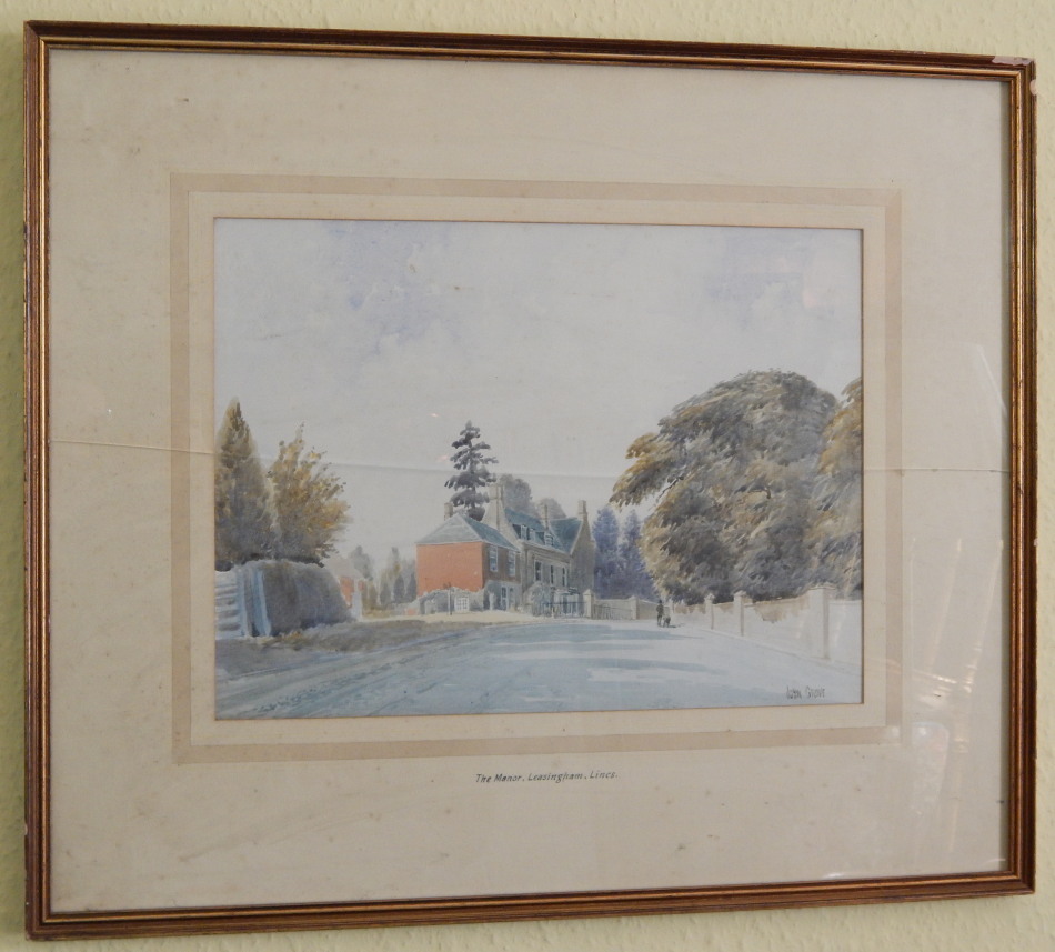 Appraisal: John Grove thC The Manor Leasingham watercolour signed cm x