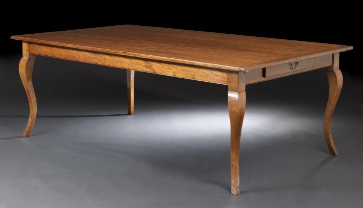 Appraisal: French Provincial Fruitwood Refectory Table the planked rectangular top above