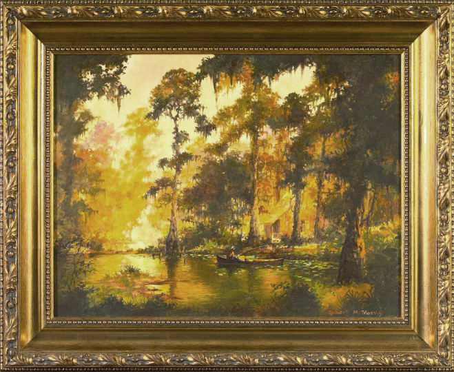 Appraisal: Robert M Rucker American Louisiana - Fishing oil on canvas