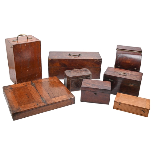 Appraisal: Eight George III and later mahogany and other tea chests