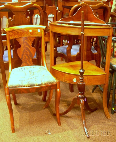 Appraisal: Classical Mahogany Veneer Side Chair a Mahogany Corner Washstand and