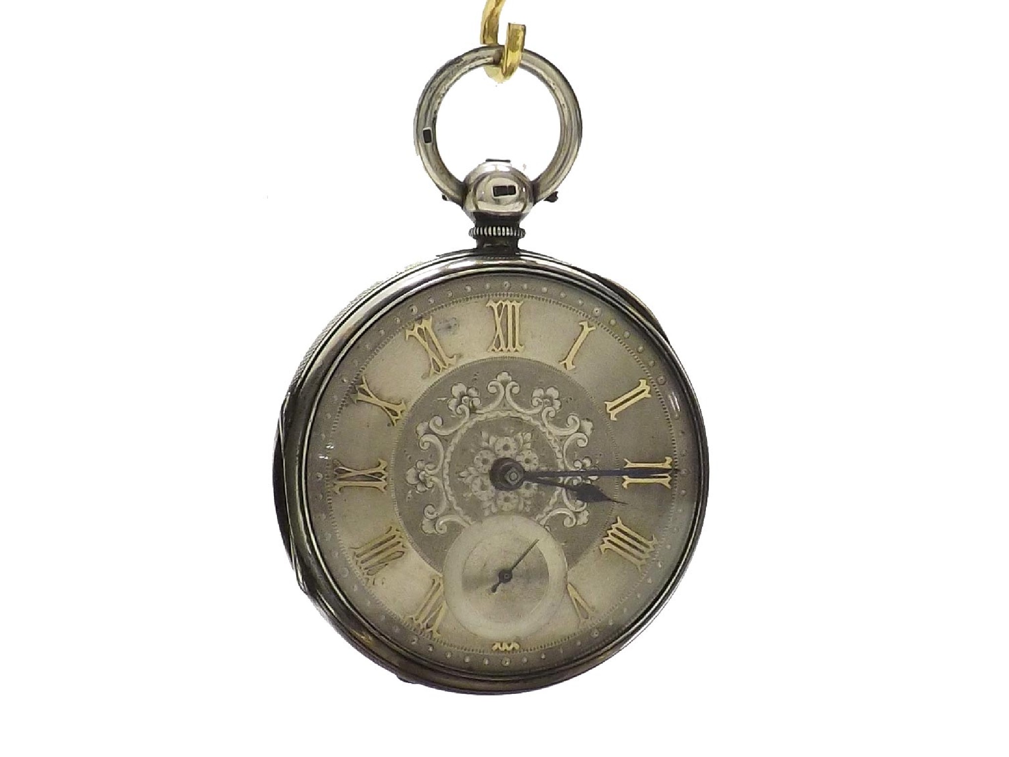 Appraisal: Silver fusee lever pocket watch Chester unsigned movement no the