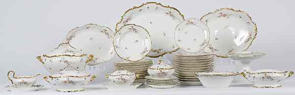 Appraisal: Limoges Tablewares French forty-four pieces of Limoges floral tablewares including