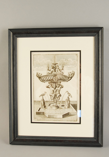 Appraisal: Nine Georg Andre Bockler Engravings of Fountains black and white