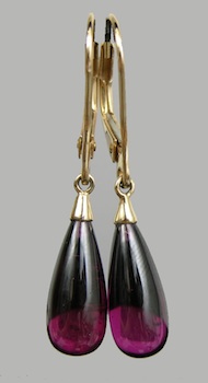 Appraisal: A Pair of Teardrop Shape Earrings k yellow gold lever-back