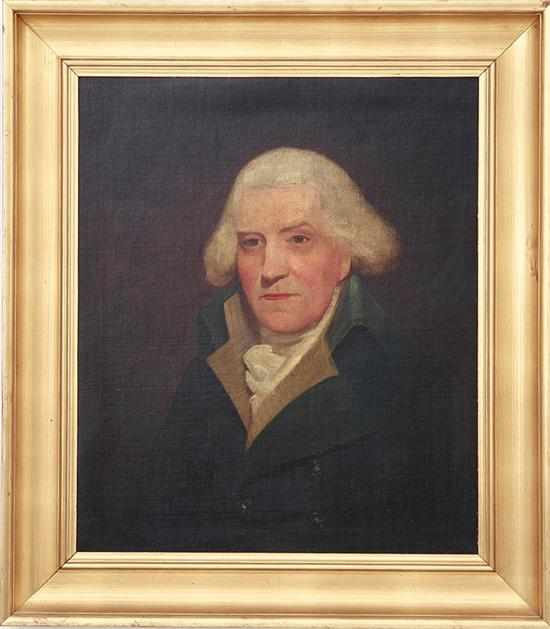 Appraisal: American school th century PORTRAIT OF A GENTLEMAN oil on