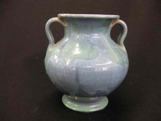 Appraisal: Early Cole North Carolina Pottery Vase blue-green slip glaze handled