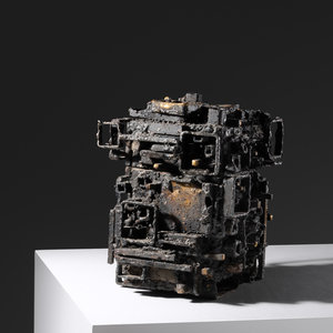 Appraisal: James Bearden b Sculptural Hinged Box welded and patinated steel