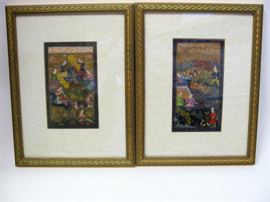 Appraisal: Unknown Very Early Manuscript illuminations watercolor and gouache on paper