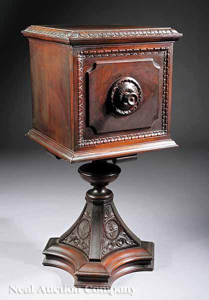 Appraisal: An American Renaissance Carved and Burled Walnut Parlor Cabinet late