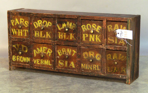 Appraisal: Pine apothecary cabinet ca h w