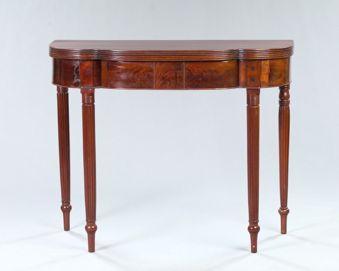 Appraisal: American Sheraton Mahogany Games Table ca the circular and bowed