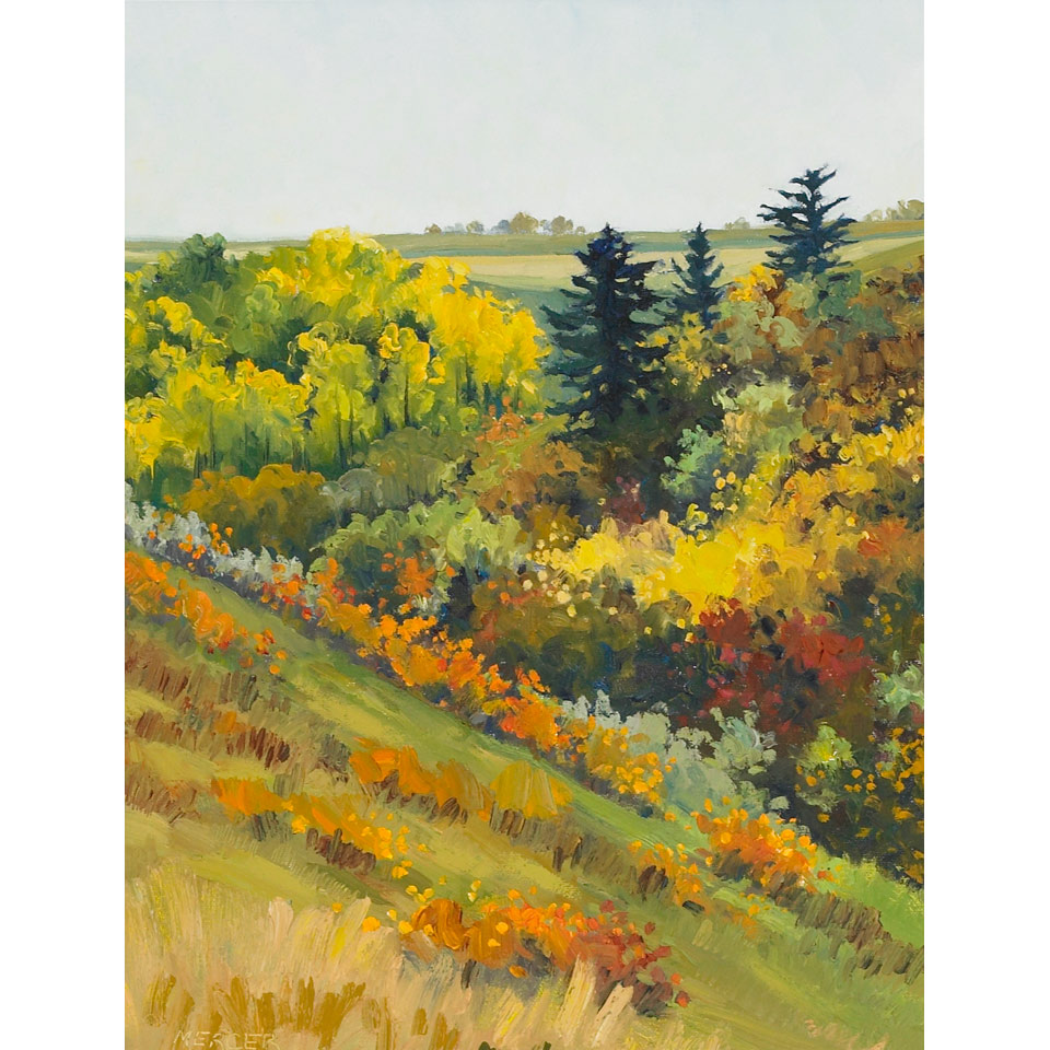 Appraisal: LINDA MERCER HIGHWOOD AUTUMN VALLEY oil on canvas signed x