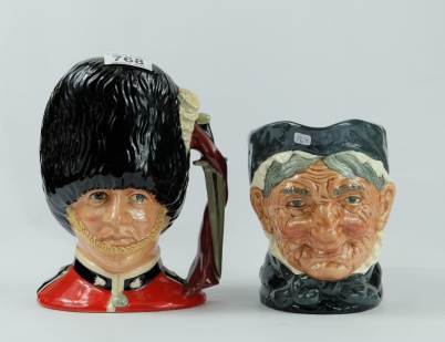 Appraisal: Royal Doulton Large Character Jugs Guardsman D and Granny D