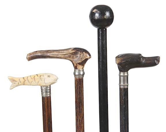 Appraisal: Children's Canes Ca - A group of four children's canes