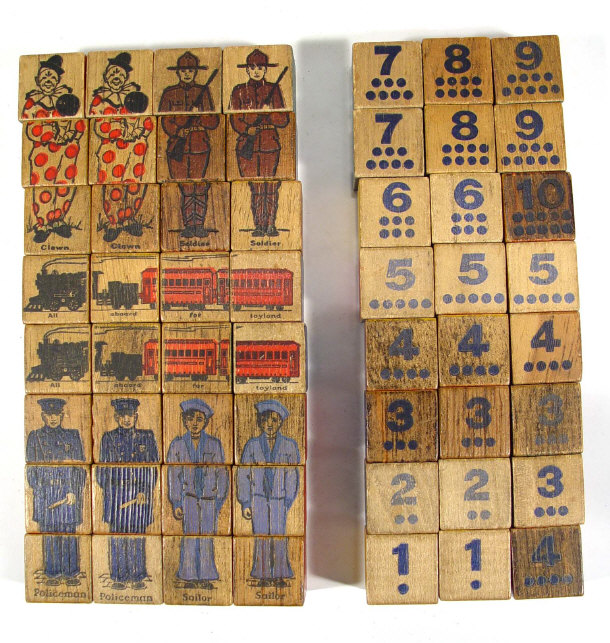 Appraisal: Edwardian child's painted wood block game