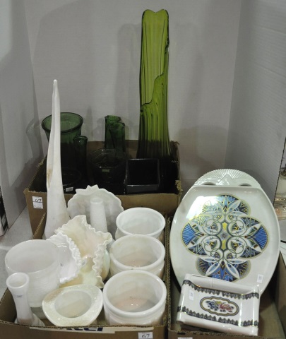 Appraisal: Bxs Milk Glass Green Glass Decorative Items