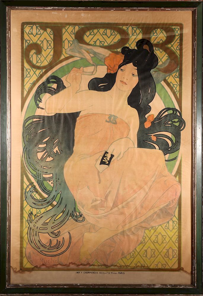 Appraisal: Mucha Art Nouveau JOB Color Lithograph Alphonse Mucha Czech -