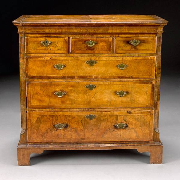 Appraisal: A George II featherbanded walnut chest second quarter th century