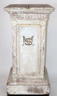 Appraisal: Antique painted pine exhibition style pedestal Antique painted pine exhibition