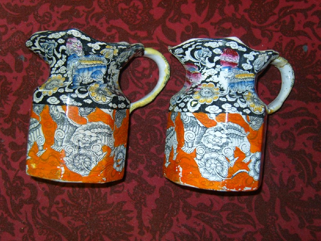 Appraisal: A pair of th century Masons Ironstone jugs of octagonal