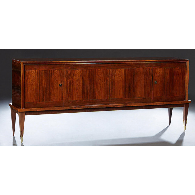 Appraisal: French Art Deco Style Ormolu Mounted Carved Walnut Sideboard th