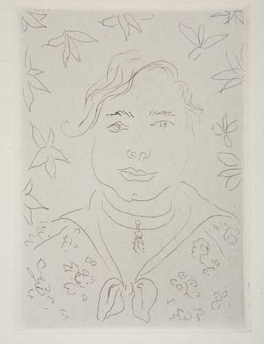 Appraisal: HENRI MATISSE Petite Margot Etching printed on grayish tan chine