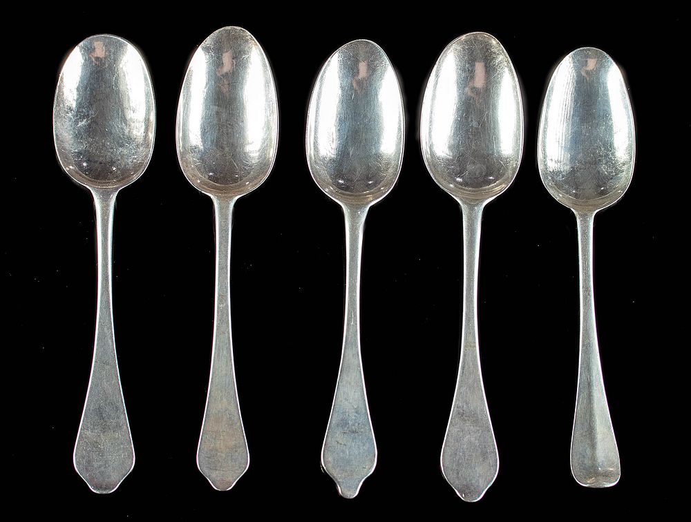 Appraisal: th C English Silver Spoons - Dog-Nose Table Northwestern Europe