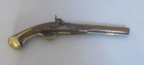 Appraisal: British mounted converted flintlock pistol barrel - l