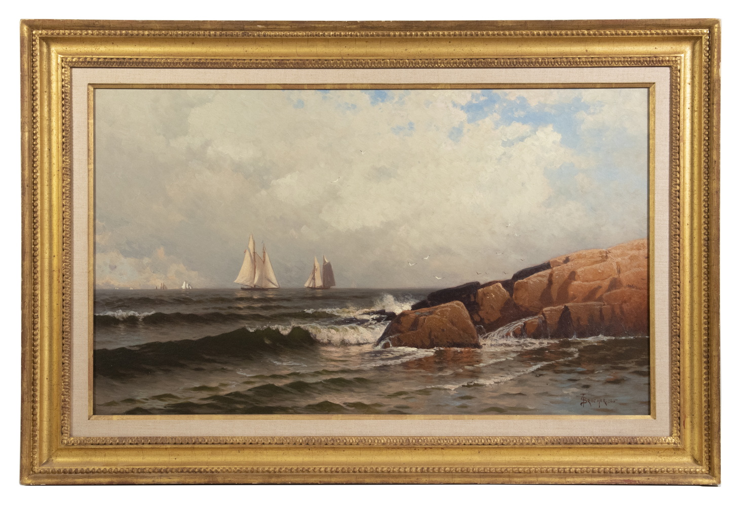 Appraisal: ALFRED THOMPSON BRICHER NY NH - Surf Rocks and Sea