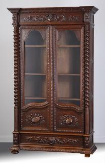 Appraisal: th c French carved oak bookcase h Oversized th century